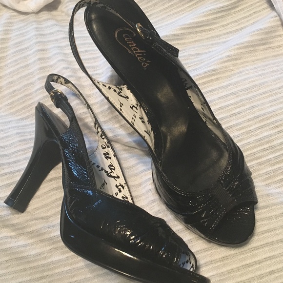 Candie's Shoes - Candies Patent Leather High Heels Sambah Black 11M